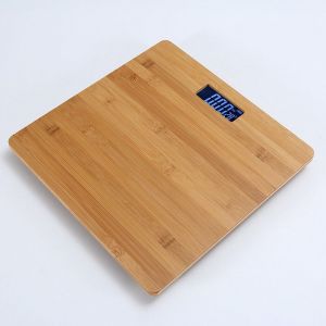 Balance P&egrave;se Personne &agrave; Plataforme Bambou, Accessoire Salle de Bain, P&egrave;se Personnes &Eacute;cologique 200 kg (440 lb), 30 x 30 x 3 cm
