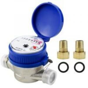 Compteur d'eau de jardin 1/2", horloge &agrave; eau froide calibr&eacute;e, compteur de robinet avec accessoires de montage et couvercle de protection,pour usage