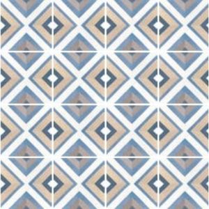 Carrelage grès cérame effet carreau de ciment CAPRICE DECO COLOURS SQUARE 20x20cm 20x20 cm Bleu - Mat - boîte de 1 m2