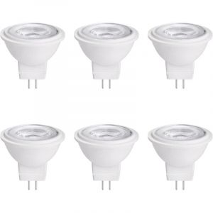 Ampoule LED MR11 GU4.0 &agrave; double broche, 3 W, 12 V AC/DC, spot LED basse tension, lumi&egrave;re blanc chaud 2700 K-3000 K, lot de 6