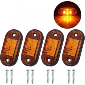 4x4LEDs Feux Latéraux Éclairage Arrière Avant Feux de Gabarit LED Étanche Feux de Position 12V 24V Universel pour Remorque Van Caravan Camion Lorry