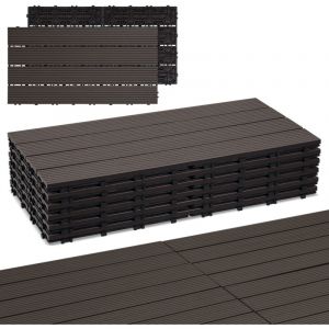 Einfeben - Carrelage de terrasse 2 m², carrelage wpc 60x30cm, 12 pièces de carrelage clic, carrelage de balcon, carrelage en bois, résistant aux