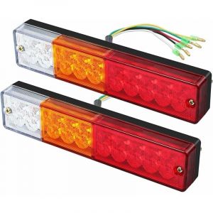2 x Feux Arrière led Feux de Recul Freinage Clignotant Eclairage Phare Arrière 40 led Univesel 12V 24V pour Remorque Camion Caravane uv Bateau