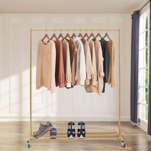Portant &agrave; V&ecirc;tements,Porte manteau avec roulettes,Tringle Extensible pour Charge Lourde,Tringle &agrave; v&ecirc;tements pour Rangement Chambre &agrave; Coucher