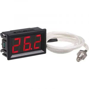 12V Thermomètre Numérique avec Sonde Thermocouple de Type-K, Étanche LED Thermomètre Thermocouple, Haute Température -30-800℃ Mètre pour Industriel