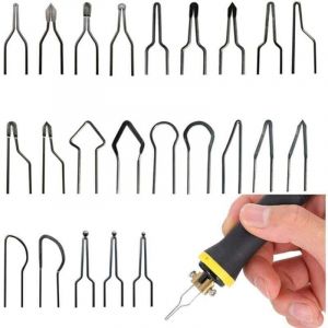 23 Pi&egrave;ces Pointes de Stylo Pyrogravure, Kit de Pointes Pyrogravure R&eacute;glables, Professionnelles Mini Fil Chauffant Haute Imp&eacute;dance Sans Courbure, pour