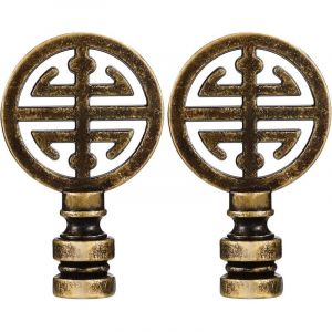 2 morceaux lampe finitions pour asiatique oriental laiton lampe finitions ombre symbole de bonheur d&eacute;coratif pour table chambre de la maison, laiton