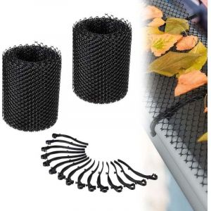 Grillage Protege Gouttiere 6 m x 15 cm Grillage de Protection pour Ch&eacute;neaux avec Clips de Fixation Protection pour Goutti&egrave;re 2stk