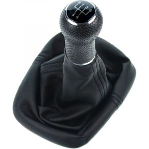 Soufflet Levier de Vitesse Pommeau de Vitesse 12mm compatible avec VW Golf 1 2 3 Polo 3 6N Boite 5 Vitesses Plug & Play Noir