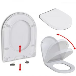 Bonnevie - Abattant adulte pour wc à fermeture - Siège wc en douceur Libération rapide Carré BV109003