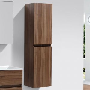 Stano. - Grande armoire de rangement siena hauteur 150 cm noyer 40 cm