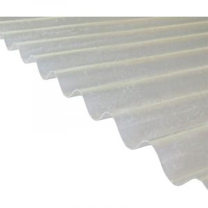 Plaque polyester ondulée toit translucide (PO 76/18 - petite onde) - Coloris - Translucide, Largeur totale de la plaque - 90cm, Longueur totale de la