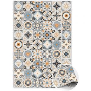 Tapis Vinyl de Cuisine et Chambre en pvc - Carreaux espagnols - 140x210 cm