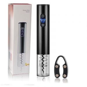 Ouvre-bouteille &agrave; pression d'air ouvre-bouteille &eacute;lectrique &agrave; pile s&egrave;che en li&egrave;ge (mod&egrave;le &agrave; pile - noir obsidienne givr&eacute;)