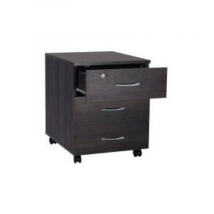 Caisson bois Cubo 3 tiroirs noir - Maxiburo