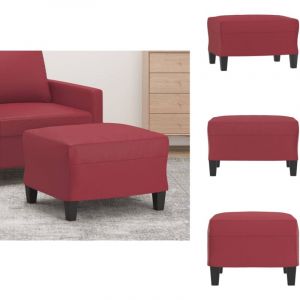 Repose-pied Rouge bordeaux 60x50x41 cm Similicuir - Tabouret - Repose-pied - Pouf - Meuble Salon - Décor Intérieur