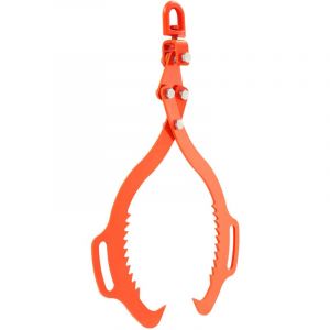 Pince Forestiere pour Troncs 710 mm, Pince de Levage pour Bois Buches Grumes Pivotante 2 Griffes Capacite de Levage 500 kg Pinces en Acier Robuste,