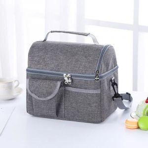 Sac Isotherme 8L Sac Repas Imperm&eacute;able 2 Compartiments Grand Capacit&eacute; Sac D&eacute;jeuner &agrave; Bandouli&egrave;re D&eacute;tachable & R&eacute;glable