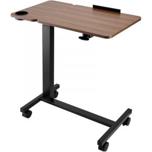 Mophorn Table de lit réglable avec plateau inclinable, table de chevet personnalisable en hauteur et en angle sur roulettes pour la maison, design