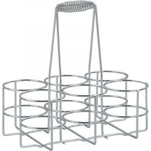 Porte-Bouteilles 6 Bouteilles, Panier &agrave; Bouteilles en m&eacute;tal chrom&eacute;, Sac &agrave; Bouteilles pour Bouteilles en Verre et Pet jusqu'&agrave;, Porte-bi&egrave;re, Brillant