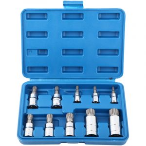 Ensemble de douilles &agrave; embout Ej.Life, ensemble de douilles &agrave; embout cannel&eacute; triple carr&eacute; 10 pi&egrave;ces 12 points M4-M18 1/4 "3/8" 1/2 "Kit d'outils de