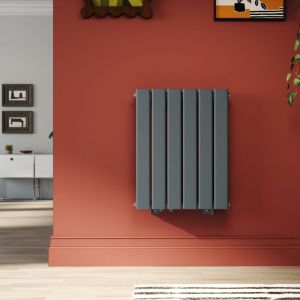 Sonni - Radiateur eau chaude bicouche Anthracite Vertical en acier 600x465 mm Radiateur chauffage central (509W)
