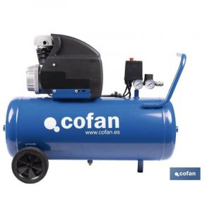 Cofan - Compresseur d'air &agrave; piston coaxial avec moteur de 2 cv et r&eacute;servoir de 50 l (8 bar &agrave; 2850 tr/min) compresseur monophas&eacute; 230 v