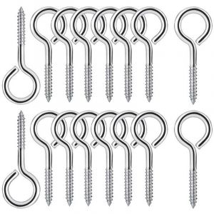 25 Pi&egrave;ces M4 Piton &agrave; Visser en Acier Inoxydable 304 Vis Mouton Oeil Rond Auto Taraudeuse Vis &agrave; Anneau Crochets &agrave; Oeil Boulon &agrave; &oelig;il Crochets Piton &agrave;