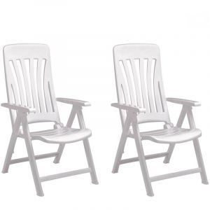 Garbar - blanes Fauteuil Multipositions, Ext&eacute;rieur Set 2 Blanc