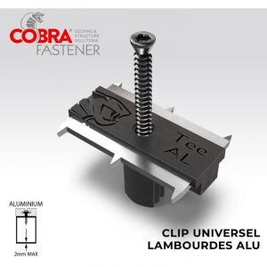Clip Terrasse Bois COBRA TEE-AL - 90 clips + Vis 4x40mm - Structural - Pour Lames Rainur&eacute;e Bois et Bois Composite - Stable, Facile &agrave; Poser & Resistant