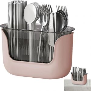 APEX Bo&icirc;te de rangement &agrave; couverts &agrave; trois compartiments, &eacute;tag&egrave;re &agrave; ustensiles de cuisine, bo&icirc;te de rangement &agrave; couverts transparente