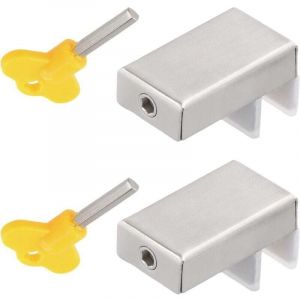 Lot de 2 Serrure Baie Vitr&eacute;e Coulissante, Verrou Cale Fen&ecirc;tre Coulissante en Acier Inoxydable, R&eacute;glables Serrure de S&eacute;curit&eacute; de Cadre de Porte pour