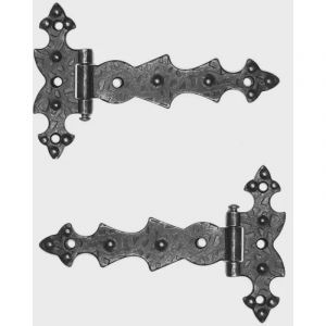 2x charni&egrave;re plate meuble ancien vintage 70x105 retro fer forg&eacute; noir rustique armoire porte placard