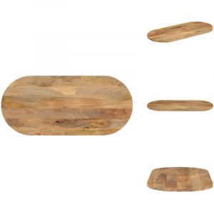 Dessus de table 110x50x2,5 cm ovale bois massif de manguier - Dessus De Table - Plateau De Table - Bois Massif - Manguier - Design Rustique