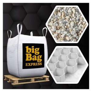 Big Bag Express - Pack Gravier Marbre Rose Espagnol 8/16mm + Plaques Alv&eacute;olaires 45M&sup2;, Big Bag de 0,75m&sup3; (+/- 1000Kg/Bag) - Livraison premium