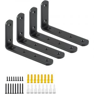 4 Pi&egrave;ces Supports d' &Eacute;tag&egrave;re Murale Robustes de 12.5 X 7.5 CM, Equerre Etagere Murale &agrave; Angle Droit de 90&deg;, Equerre Etagere Mat&eacute;riau Durable pour