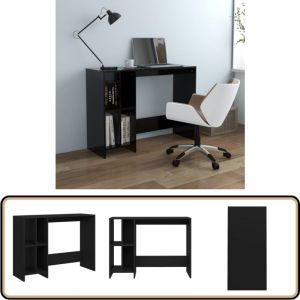 Bureau d'ordinateur portable noir bois d'ingénierie - Bureau Ordinateur - Bureau Design - Bureau Compact - Bureau Rangement - Meuble Bureau