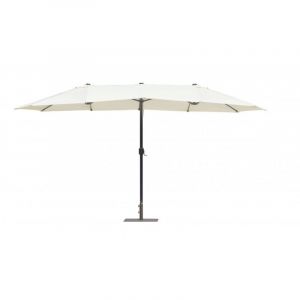 Parasol ovale 4,5x2,7 mètres avec structure en aluminium et toile de couverture Ecrù - Recanati