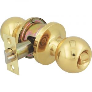 Bouton de Porte Rond en Laiton Poli Serrure à Encastrer Clé pour Meuble Design Élégant et Moderne Sécurité Renforcée, Standard, Laiton