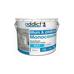 Addict - Peinture Acrylique mat monocouche 10 litres blanc
