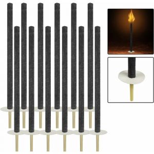 YARDIN Lampes torches pour extérieur, torches durée de combustion 100 min, torches en cire avec manche 12 cm, torches pour randonnées aux flambeaux,