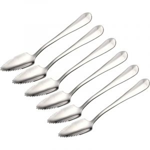 Sollbry - Cuillères à pamplemousse en acier inoxydable, cuillère à pamplemousse dentelée, adaptées aux agrumes, aux kiwis, aux salades et aux