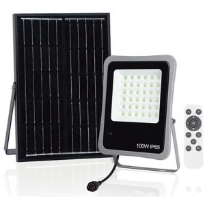 620810 - Projecteur solaire 100 W avec t&eacute;l&eacute;commande c&acirc;ble 1,9 m - Ayerbe
