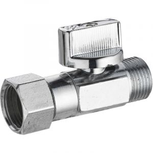 Robinet d'arrêt droit 1/4 de tour pour WC M3/8 - F3/8 laiton chromé NOYON & THIEBAULT