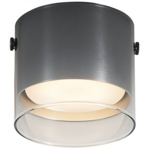 Drain - Spot plafond, plafonnier - 1 lumière - ø 9 cm - Gunmetal - Moderne - éclairage intérieur - Salon i Chambre i Cuisine i Salle à manger - Qazqa