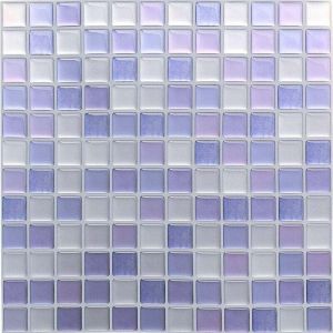 ZVD Papier Peint Carrelage Autocollant Violet 24x24 cm Style Mosa&iuml;que Sticker Mural Film D&eacute;coratif Imperm&eacute;able pour Carreaux de Mur de Salle de Bains