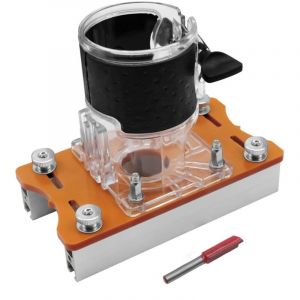 2 en 1 Defonceuse a Bois Plaque de Base, Aluminium Defonceuse Pi&eacute;destaux, D&eacute;fonceuse Plaque de Base pour Taille-Bordures de 65 MM, Avec &Eacute;chelle