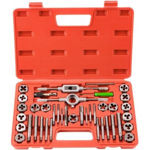 Csparkv - Coffret Tarauds et Fili&egrave;res M&eacute;trique 40 Pi&egrave;ces M3-M12 en Acier Kit Tarauds &agrave; Goujure Fili&egrave;res de Filetage Extracteurs de Vis