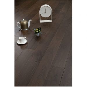 Parquet ch&ecirc;ne fum&eacute; MOKA semi-massif, Vernis Mat
