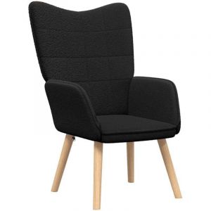 Fauteuil de Salon，Chaise，Fauteuil relaxant Noir 62 x 67 x 95.5 cm tissu CFW832208